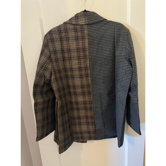 NWT Something Navy Contrast Fabric Plaid Blazer, Gray Combo, Size XXL - Picture 2 of 6